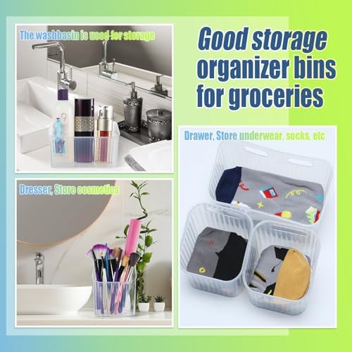 SiliFine 8 Pcs Cabinet Door Organizer Bin Wall Mount Organizer,3.54'',Clear - Image 5