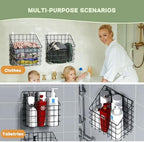 Greentainer 2 Pack Bath Toy Storage Organizer, Large Rustproof Metal Wire Basket, Wall Mounted Hanging Bathtub Holder, Bathroom Shower Caddy for Tub Toys & Toiletries - Image 6