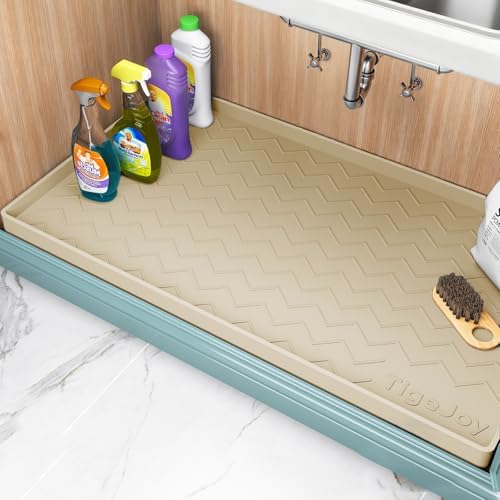 TigeJoy Under Sink Mats for Kitchen Waterproof 22" x 22", Cabinet Liner by TigeJoy