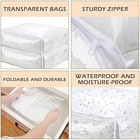 Shappy 6 Packs Clear Plastic Storage Bags with Zipper, 24 x 20 x 11 Inch - Image 3