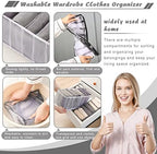 9 Pack Wardrobe Clothes Organizer for Drawers, Underwear Storage Organizer - Image 6