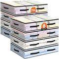 8 Pack Under Bed Storage Bags, 75L Foldable Clear Containers with Handles by Unknown
