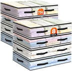 8 Pack Under Bed Storage Bags, 75L Foldable Clear Containers with Handles by Unknown