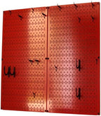 Wall Control Kitchen Pegboard Organizer Pots and Pans Storage Rack Organization Kit with Red Pegboard and Black Accessories - Image 2