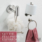 Marmolux ACC Bathroom Hardware Set - 4 Pieces Wall Mount Accessories - Towel Hooks, Hand Towel Holder, Towel Ring, Toilet Paper Holder - Made of SUS 304 Stainless Steel with Brushed Finish - Image 5