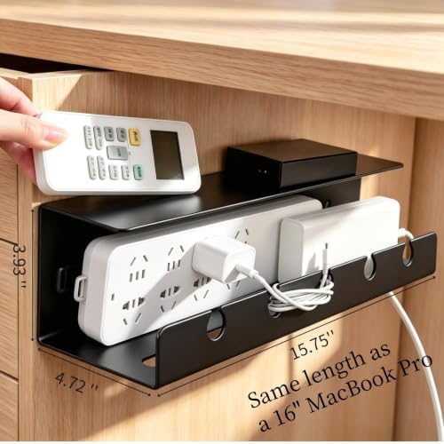 Ovanmexis Under Desk Cable Management Tray, 2-Pack, Black - Image 3