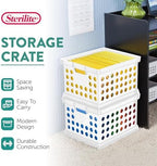 Sterilite Storage Crate Bin File Organizer for Home & Office,White, 24-Pack - Image 3