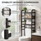 PureBox Over The Toilet Storage Rack,Heavy Duty Oval Tube Frame,21" W,Black - Image 4