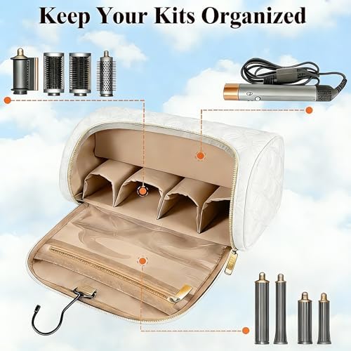 Mancro Padded Travel Case Compatible with Dyson Airwrap, White - Image 5