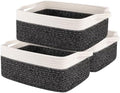 OIAHOMY 3-Pack Storage Baskets for Organizing Woven Small Basket Black by MasterofSpaceOptimization