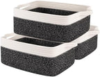 OIAHOMY 3-Pack Storage Baskets for Organizing Woven Small Basket Black by MasterofSpaceOptimization