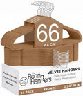 66 Pack Bronze Velvet Hangers Non Slip, Felt Hangers by TheBoringHangers
