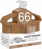 66 Pack Bronze Velvet Hangers Non Slip, Felt Hangers by TheBoringHangers