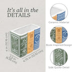 Steel Mill & Co. Book Stack Shaped Ceramic Desk Pot, Jane Austen Books - Image 5