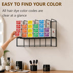 Meudid Hair Color Organizer for Salon Storage Rack - 2 PCS Wall Mounted Hair Color Racks for Salon Cabinet Perfect Hair Color Shelves for Salon Stations for Hair Stylists - Image 3
