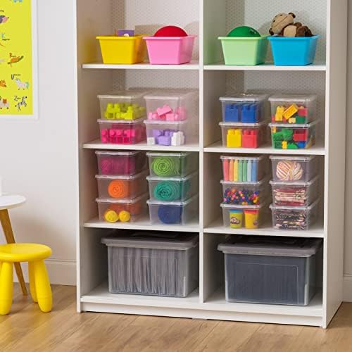 IRIS USA 6 Qt Clear Storage Box, BPA-Free Plastic Stackable Bin with Lid, Containers to Organize Shoes and Closet Shelves, Classroom Organization Teacher Tools, Game Storage, 720 Pack - Image 3