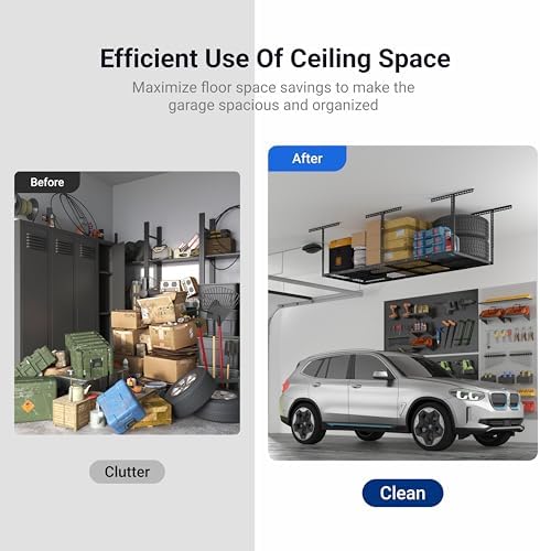 FLEXIMOUNTS 3x8 Overhead Garage Ceiling Storage Rack Organization, Black - Image 6