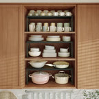 RUILALIFE Expandable-Stackable-Shelf-Organizer-For-Cabinet Pantry Closet,Kitchen Counter Shelf With Adjustable Height, Metal Storage Shelf Riser Spice Rack For Cupboard Countertop - Image 3