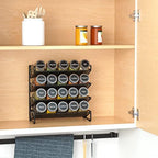 SpaceAid Spice Rack Organizer with 20 Spice Jars, 386 Spice Labels, Chalk Marker and Funnel Set for Cabinet, Countertop, Pantry, Cupboard or Door & Wall Mount - 20 Jars, 9.8" W × 10.8“H, Black - Image 2