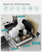 SONGMICS Dish Drying Rack, Expandable Stainless Steel, with Rotatable Spout - Image 6