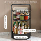 Rotating Spice Rack with Paper Towel Holder, Black - Image 3