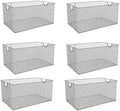 YBM HOME Kitchen Pantry Organizer Wire Baskets for Shelves, Cabinets, Pantry, Countertop, Mesh Open Storage Bin Metal Basket for Organizing Food Supplies, 6 Pack, 14.5x9.25x7 by YBMHome