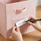 Storage Bins,13" Cube Storage Bin with Labels,10pcs,Pink - Image 4