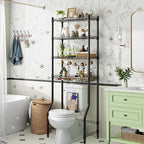 Simple Trending 4 Tier Over The Toilet Storage Rack, Bathroom Organizers and Storage Over Toilet with Adjustable Shelf and Basket, (Black) - Image 5