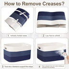 72L Large Woven Laundry Basket Hamper with Handles, Gradient Blue - Image 6