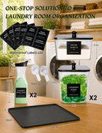 Laundry Organizer Containers with 20IN Super Large Non-Slip Mat Set - Clear Storage Containers for Laundry Room Organization, Includes 20 Waterproof Labels, Space-Saving for Small Cabinets - Image 3