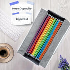 File Organizer Box, Portable Tote Bag Hanging Filing Box Desktop File Folder Document Storage Organizer with Pockets and Handles - Image 3