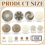 Xuhal 15 Pcs Boho Wall Basket Decor Handcrafted Seagrass Woven Wall Basket Rustic Round Woven Hanging Art for Home Farmhouse Kitchen Table Living Room(Elegant Style) - Image 3