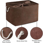 TheWarmHome Organization and Storage for Organizing - Extra Jumbo 3 Pack 20.5x15.7x13.8 inch Fabric Storage Bin for Shelves, Storage cubes for Decorative Shoes Towel Blanket Closet (Brown) - Image 7