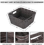 Onlytak 2-Pack Plastic Wicker Bathroom Baskets, 12"x12"x6", Dark Grey - Image 2