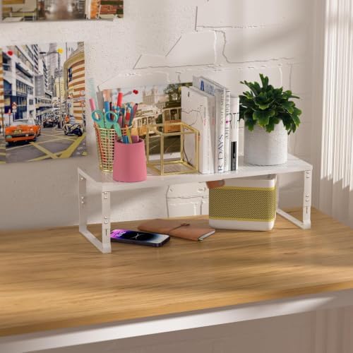 Heavy-Duty Adjustable Metal Shelf Organizer - Expandable & Stackable Pantry Storage Rack for Kitchen, Bathroom, RV, Cabinets(1 Pack/White, Large) - Image 5