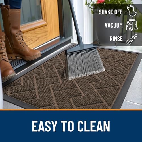 OLANLY Front Door Mat Outside 35x23, All-Season Absorbent Rubber Doormat - Image 6