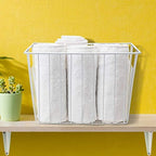 6 Pack Wire Storage Baskets for Organizing, Freezer Organizer Bins, Pantry Organization Bins Cabinets - Metal Basket Kitchen, Laundry, Fridge, Bathroom Countertop Organizer, Pearl White - Image 6