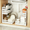 2 Pack Under Sink Organizer, 3-Tier Pull Out Kitchen Cabinet Organizer by EGBULL