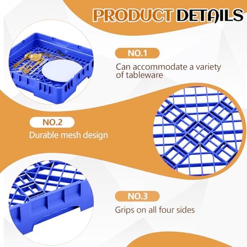Aurelema 1 Pack Commercial Dishwasher Tray Rack, Basic Edition, Blue - Image 3