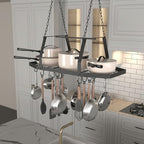 Hexagon Ceiling Pot Rack Hanging Pan Rack Hanging with 15 Hooks - Image 4