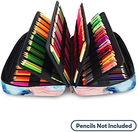 YOUSHARES Organizer Color Pencil 300 Slots - Pen Case Organizer with Handy Wrap & Zipper, Multilayer Holder for Prismacolor Colored Pencils & Gel Pen (Quicksand Pink) - Image 3