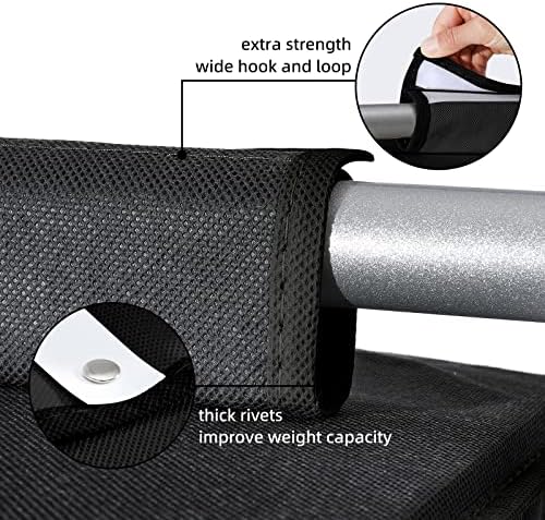 2 Packs Hanging Closet Organizer Storage, 6-Shelf Hanging Shelves for Closet, Closet Clothes Organizer and Storage with Side Pockets, Black - Image 5