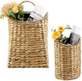 2 Pack Woven Hanging Basket Set, Wicker Wall Baskets Handmade Seagrass Planters for Front Door, Garden, Farmhouse Home Decor by VZZNN