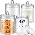 Geiserailie 4 Pcs Clear Plastic Medical Jars with Lids Storage Containers by Geiserailie