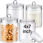 Geiserailie 4 Pcs Clear Plastic Medical Jars with Lids Storage Containers by Geiserailie