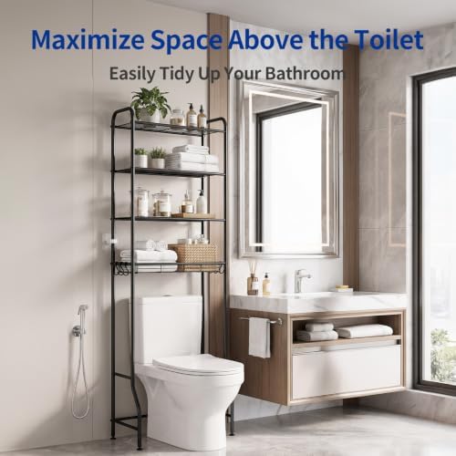 Delamu Over Toilet Storage Rack, 4 Tiers (71.9" H) Bathroom Organizer Shelf - Image 6