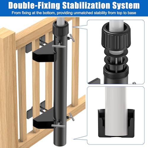 KingDolly No Drilling Deck Umbrella Mount, Umbrella Holder for Deck Railing - Image 6