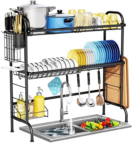 HOWDIA 3-Tier Over The Sink Dish Drying Rack,Stainless Steel Dish Rack by HOWDIA