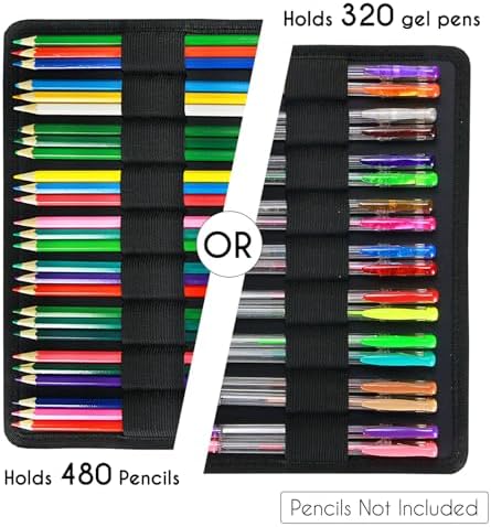 YOUSHARES Big Capacity Colored Pencil Case - 480 Slots large Pen Case Organizer with Multilayer Holder for Prismacolor Colored Pencils & Gel Pen (Marble Purple) - Image 4