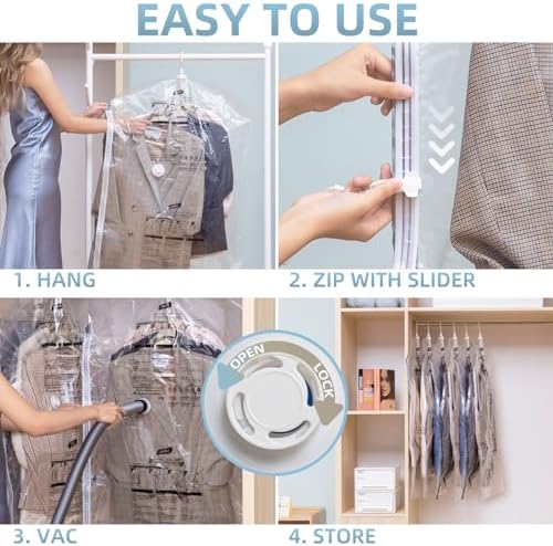 6 Pack Hanging Vacuum Storage Bags, Short Size(41.3 x27.6 inch) - Image 5